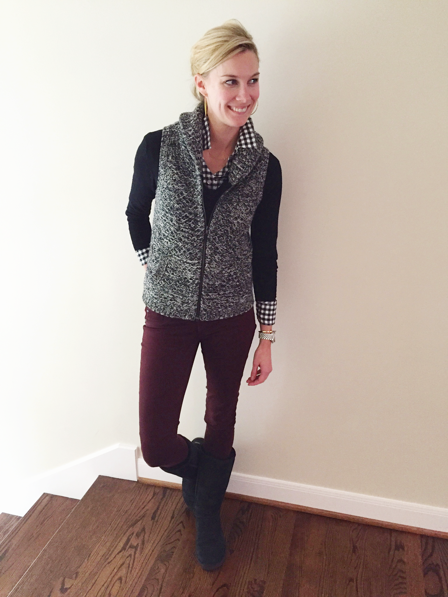 Eileen Fisher, Vest, Layering, Holiday, Winter, Nordstrom, Ugg Boots, Casual Outfit 