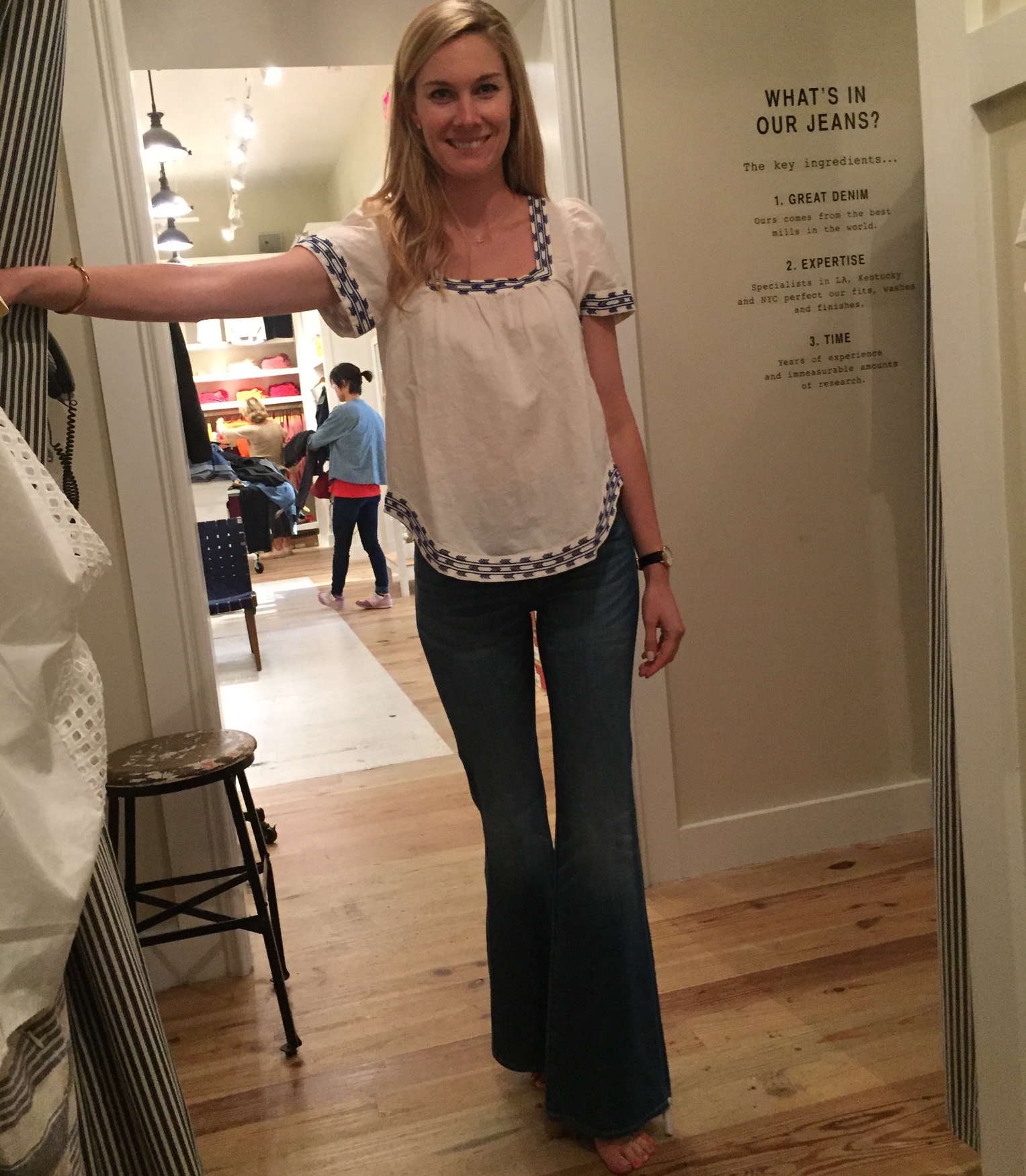 Madewell Arrow Stitch Peasant Top