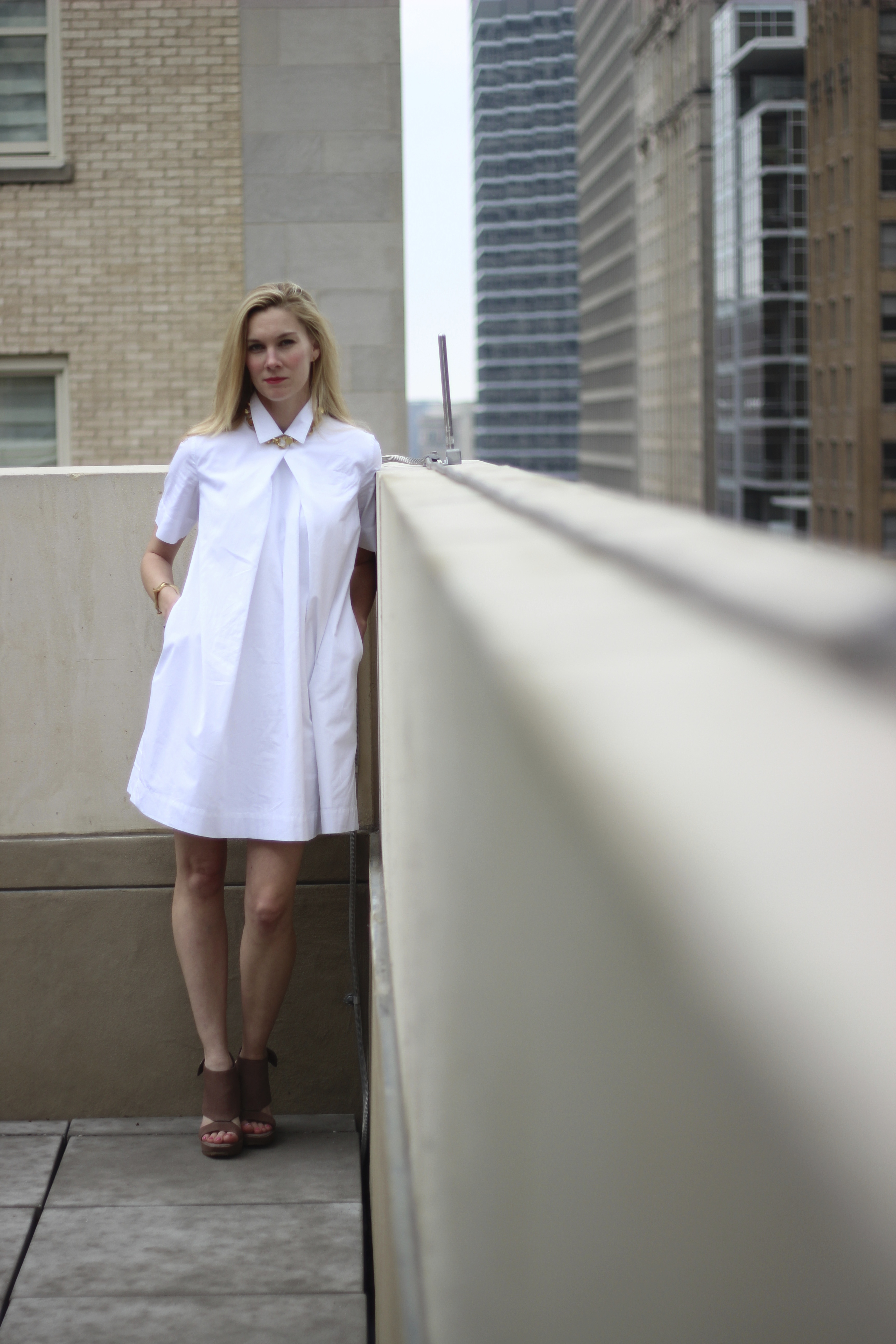 Anthropology Button-Pleat Shirtdress