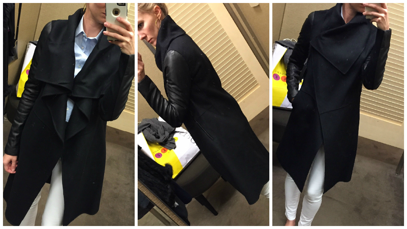 Mackage Wool Blend Coat with Leather Sleeves/ Nordstrom Anniversary Sale