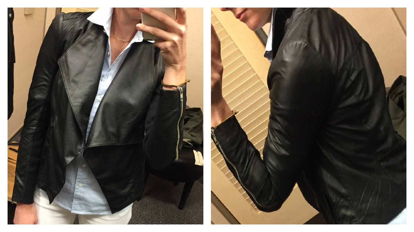 Trouvé Drape Collar Leather Jacket/ Nordstrom Anniversary Sale