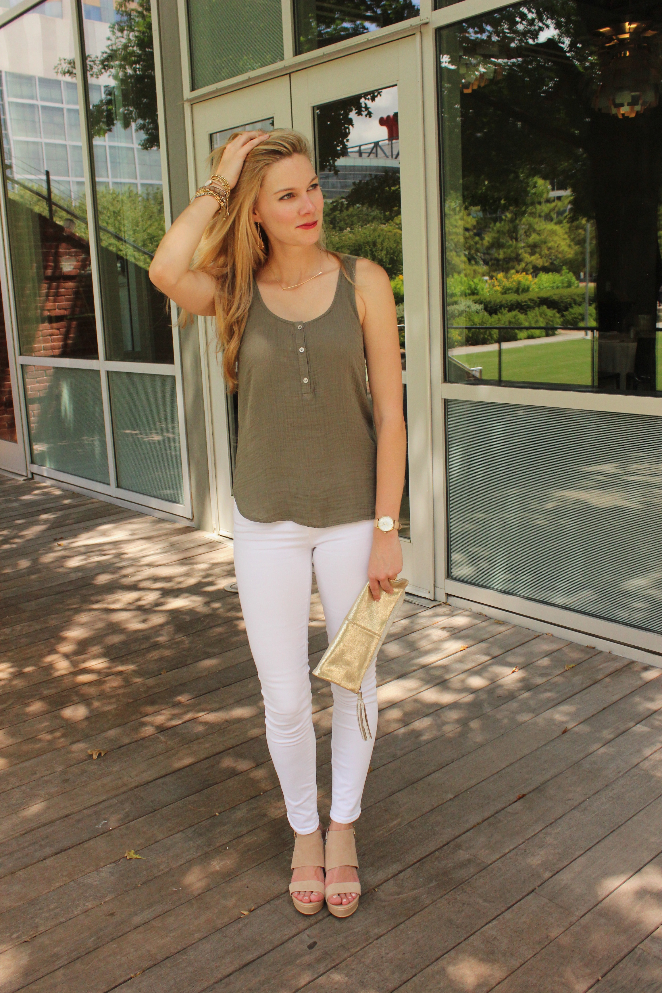 Anthropologie Buttoned Gauze Tank by Cloth & Stone 