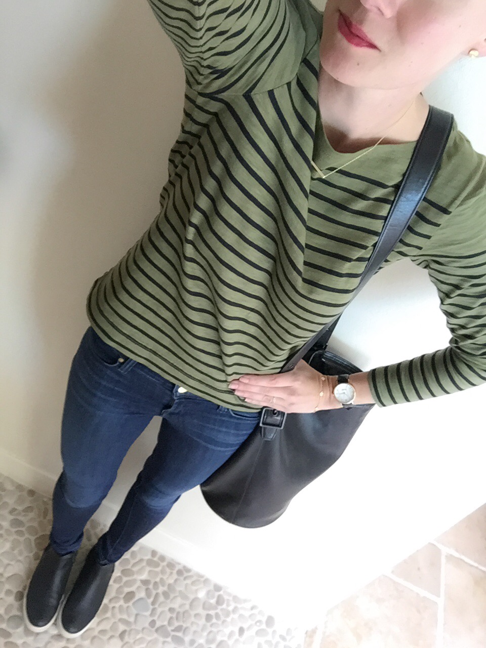 J.Crew PLACED-STRIPE T-SHIRT