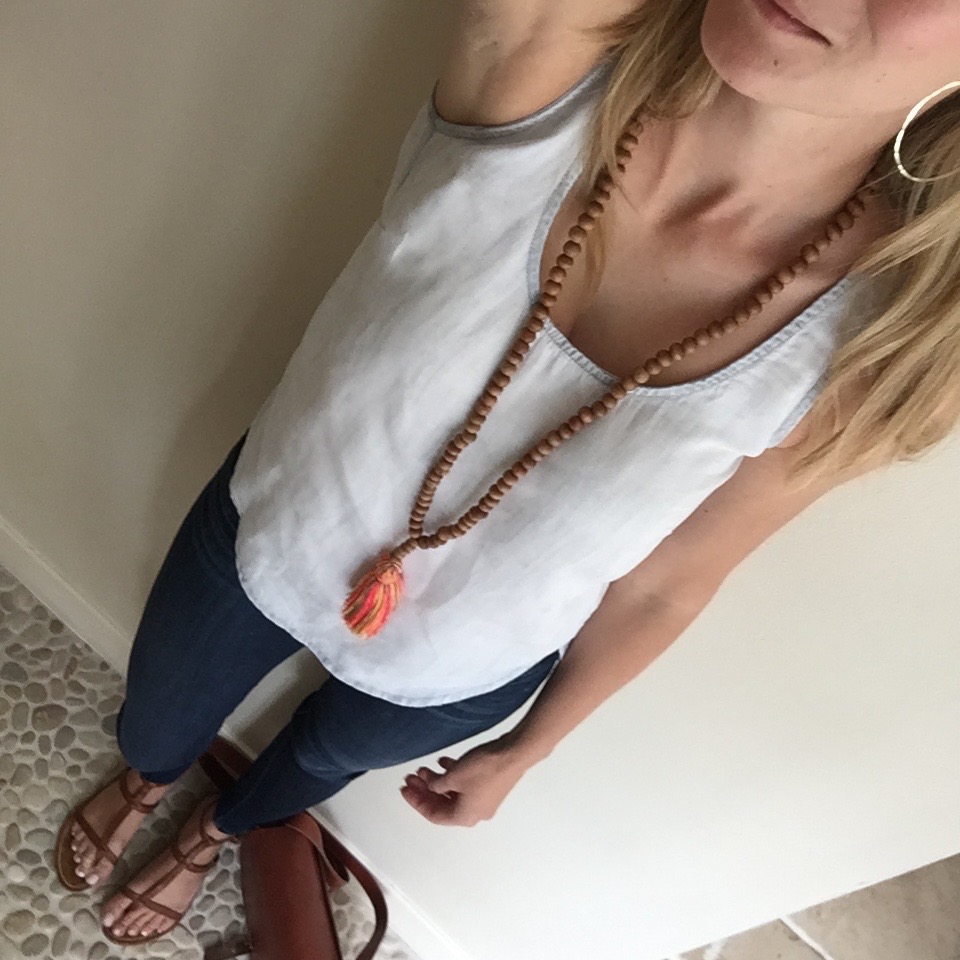 Anthropologie Whitewashed Chambray Tank by Cloth & Stone