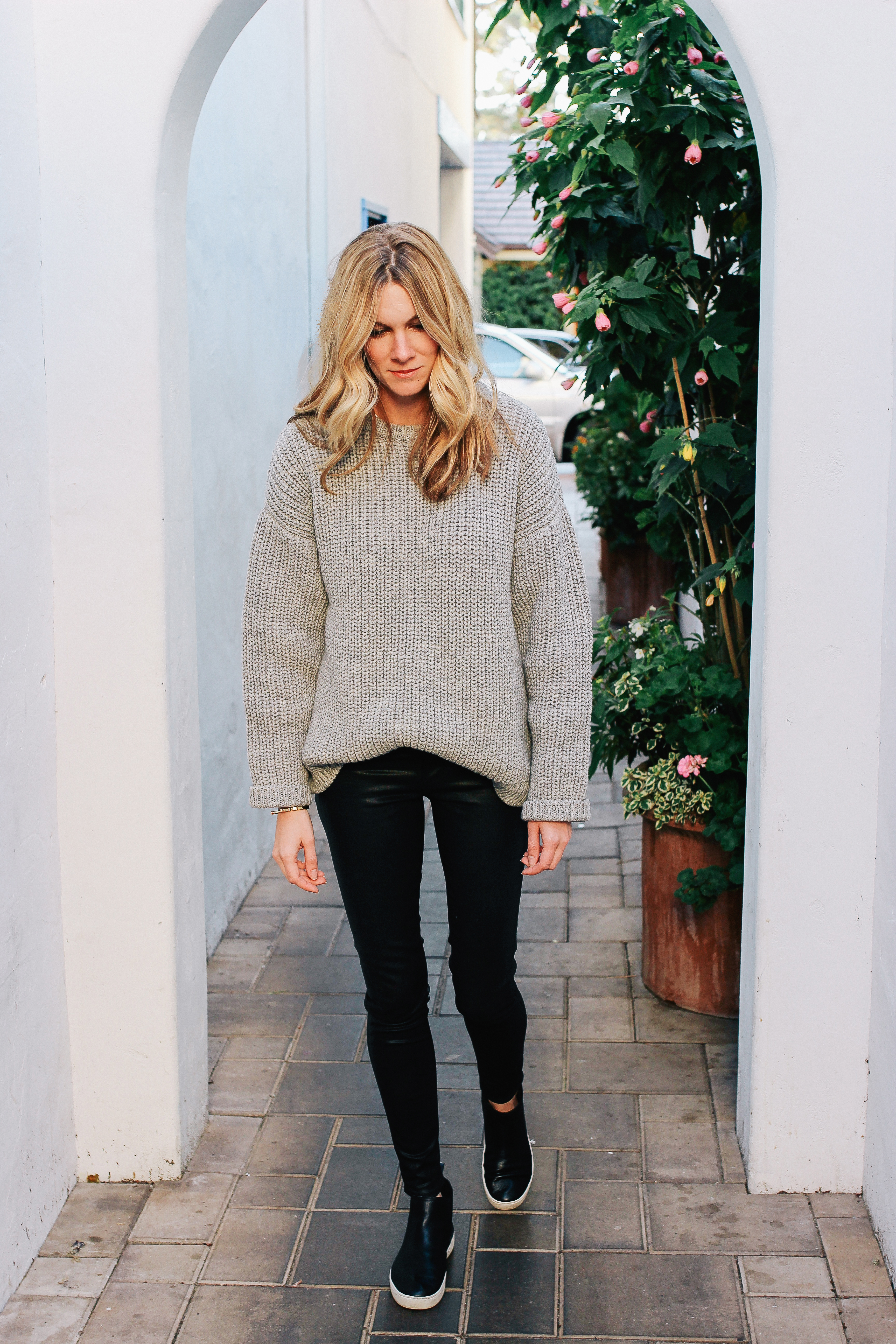  ZADY .09 GREY CHUNKY KNIT SWEATER