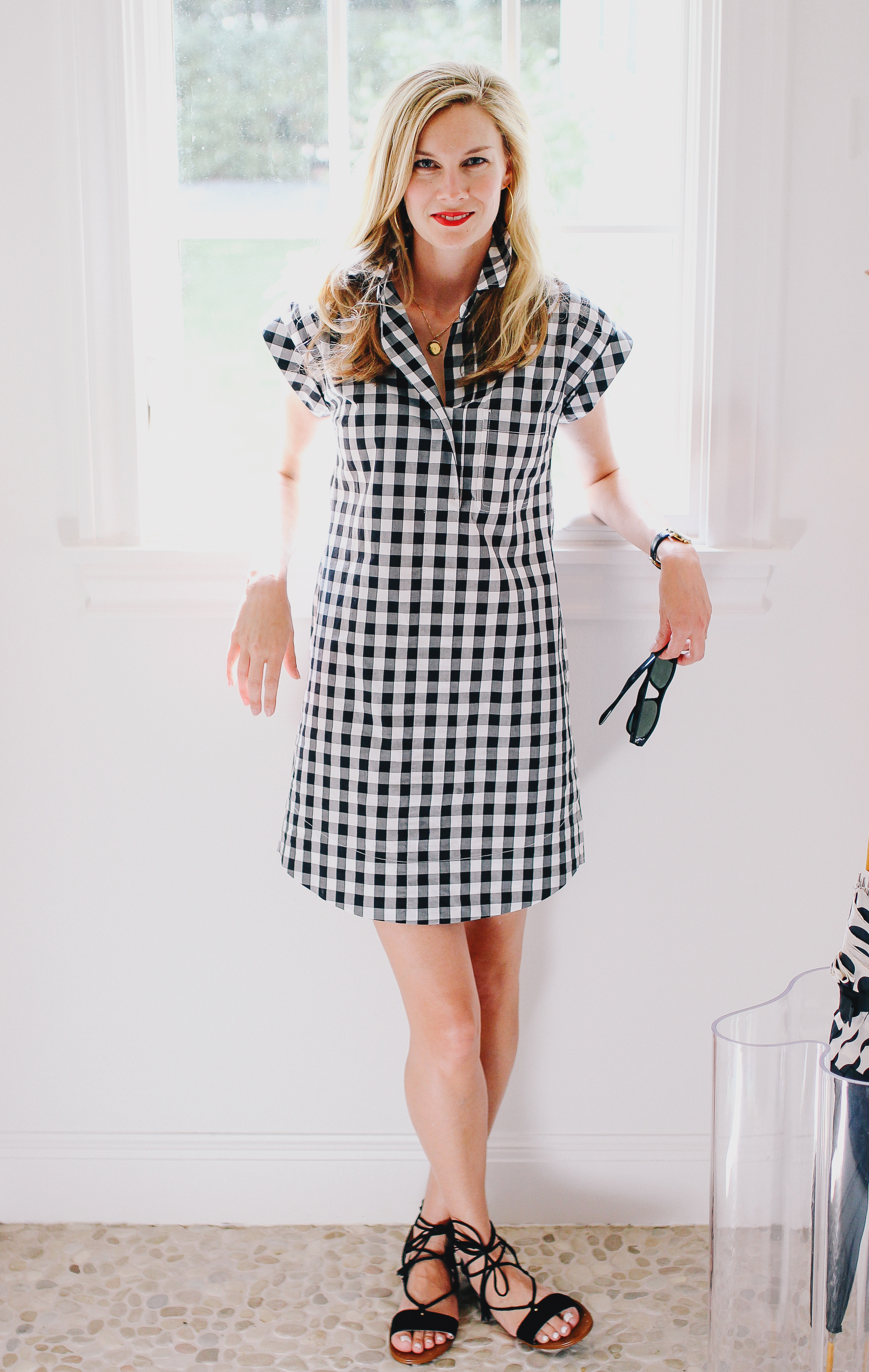 CLASSIC SHORT-SLEEVE SHIRTDRESS IN GINGHAM