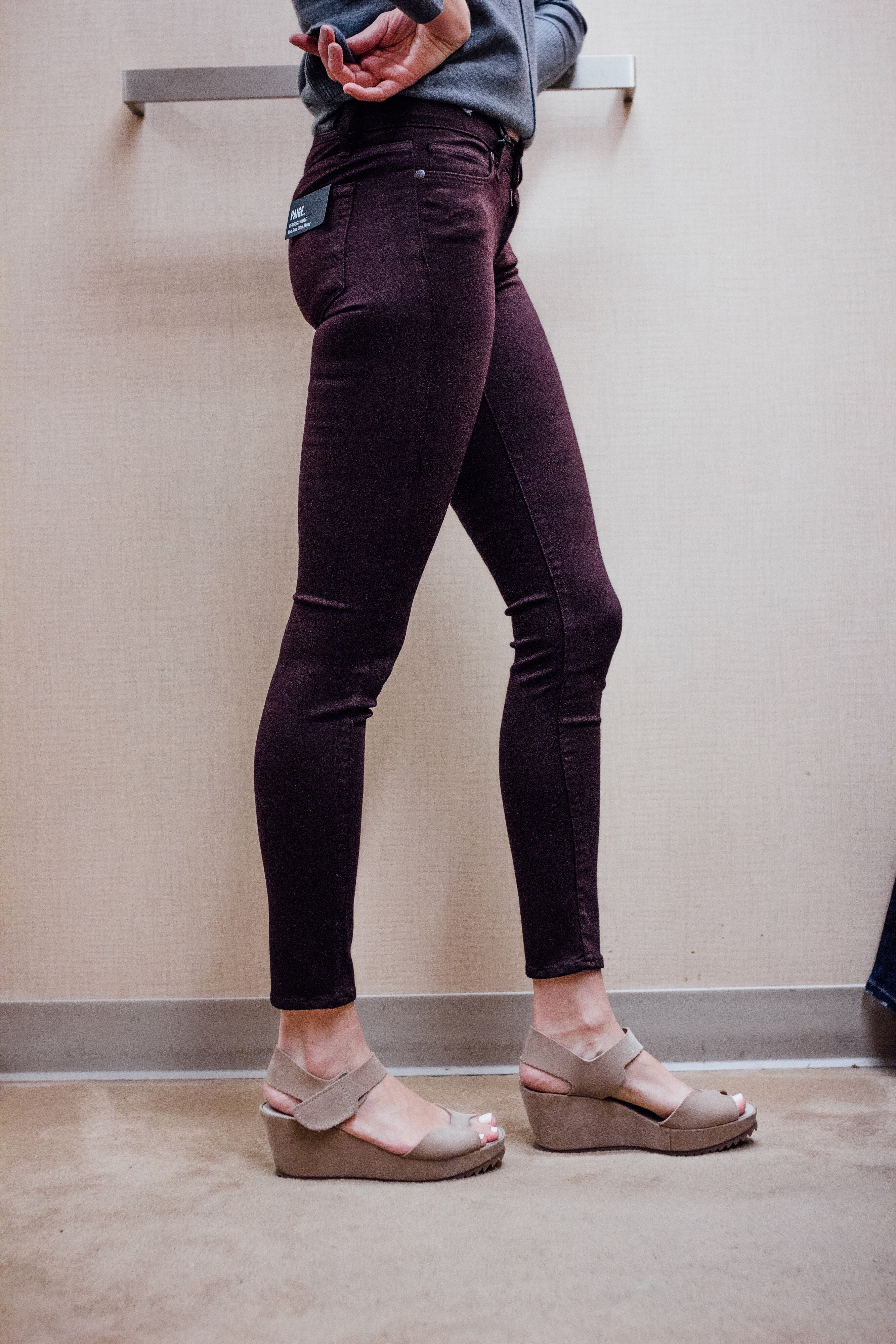 PAIGE 'Verdugo' Ankle Skinny Jeans (Aubergine)