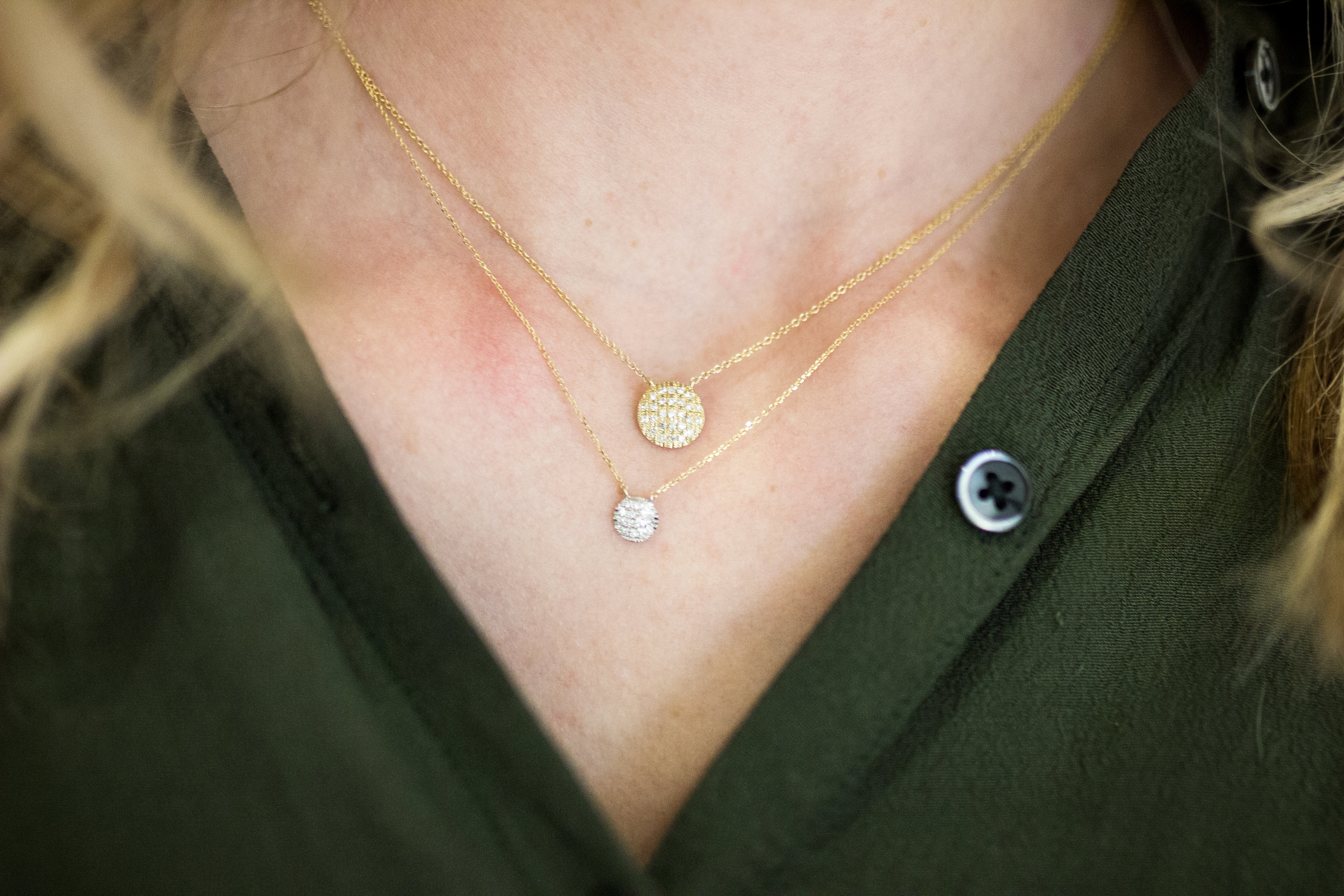 Dana Rebecca Designs 'Lauren Joy' Diamond Disc Pendant Necklace